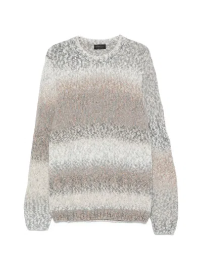 Dondup Gradient-effect Chunky-knit Sweater In Gray