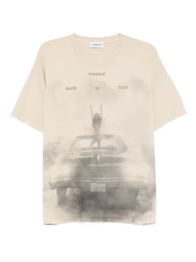 Dondup Graphic-print Cotton T-shirt In Neutral