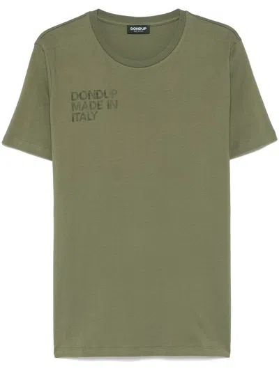 Dondup Green Cotton T-shirt With Print