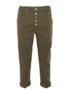Dondup Koons Loose Velvet Pants In Green