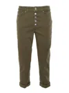 Dondup Koons Loose Velvet Pants In Green