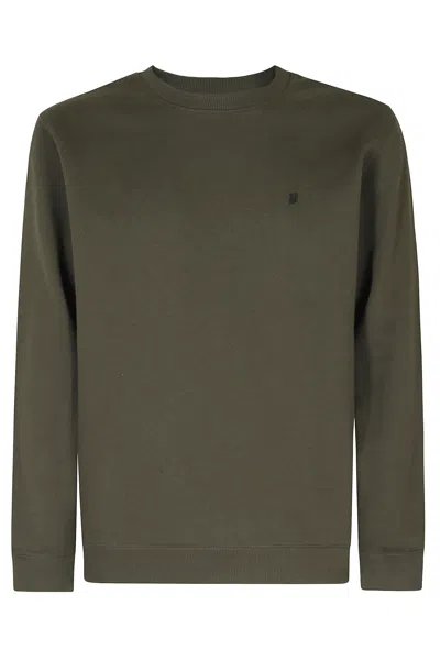 Dondup Green Regular Fit Fleece-lined Cotton Sweatshirt
