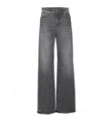 Dondup Wide-leg Trousers With Pockets And Loops In Gray