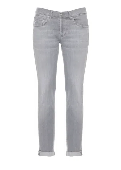 Dondup Grey George Cotton Trousers In Gray