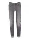 Dondup Slim-fit Gray Denim Jeans In Gray