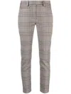 Dondup Prince Of Wales Check Cropped Trousers In Grey