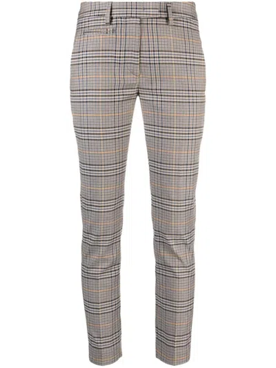 DONDUP GREY PERFECT CHECKED CROP TROUSERS