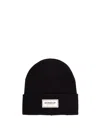 Dondup Beanie Hat With Applied Logo In Black