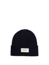 Dondup Beanie Hat With Applied Logo In Black