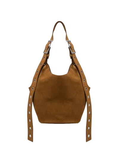 Dondup Hazelnut Brown Small Hobo Bag In Orange