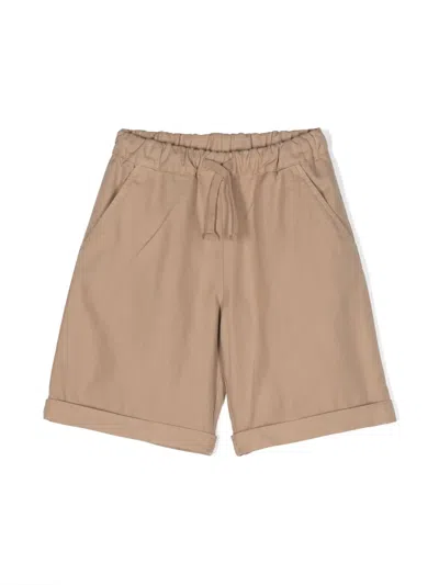 Dondup Kids' Herringbone Bermuda Shorts In Neutrals