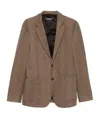 Dondup Herringbone-pattern Blazer In Brown