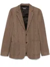 Dondup Herringbone-pattern Blazer In Brown