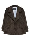 Dondup Herringbone-pattern Button Coat In Brown