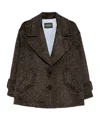 Dondup Herringbone-pattern Button Coat In Brown