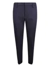 Dondup Herringbone-pattern Trousers In Blue
