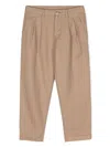 Dondup Herringbone Pleated Trousers In Neutrals