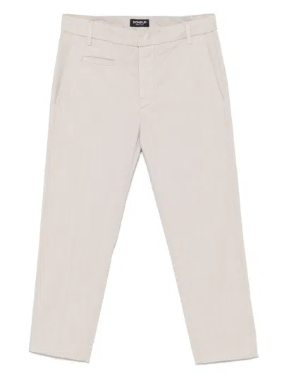 Dondup Herringbone Trousers In Beige
