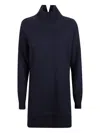 Dondup High-neck Knitted Dress In Blue