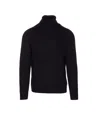 Dondup High Neck Ribbed Turtleneck Sweater In Black
