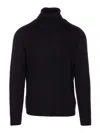 Dondup High Neck Ribbed Turtleneck Sweater In Black
