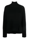 Dondup Turtleneck Ribbed Sweater In Black