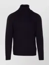 Dondup High Neck Ribbed Turtleneck Sweater In Black