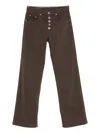 Dondup High-rise Wide-leg Jeans With Button Fly Closure In Brown