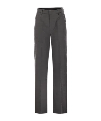 Dondup High Waist Casual Pants In Gray