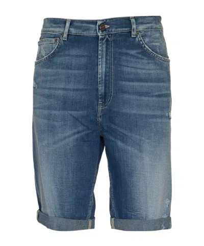 Dondup High-waist Denim Bermuda Shorts In Blue