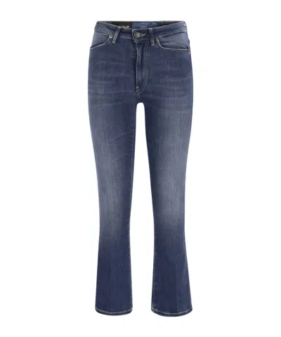 DONDUP DONDUP HIGH-WAIST LOGO-PATCH BOOTCUT JEANS