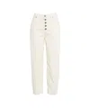 Dondup High Waist Relaxed Fit Trousers With Decorative Buttons In Multi