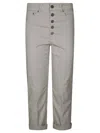 Dondup High Waist Tailored Trousers With Rolled Cuffs In Gray