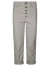 Dondup High Waist Tailored Trousers With Rolled Cuffs In Gray