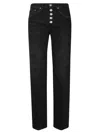 Dondup High-waisted Black Jeans With Decorative Button Fly In Black