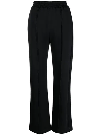 Dondup High-waisted Cotton Track Pants In 黑色