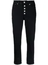 Dondup High-waisted Cropped Jeans In Blue