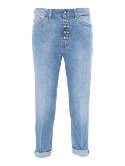 DONDUP HIGH-WAISTED FIVE-POCKET JEANS WITH DECORATIVE BUTTON FLY