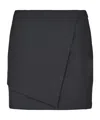 Dondup Tailored Wrap Skirt With Smooth Finish And Discreet Logo In Black