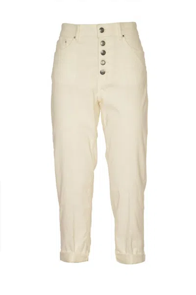 DONDUP HIGH-WAISTED ICE TROUSERS WITH ROLLED CUFFS