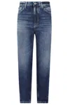 Dondup High-waisted Loose Fit Bessie Pants In Blue