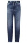 Dondup High-waisted Loose Fit Bessie Pants In Blue