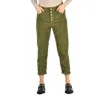 Dondup Button-up Corduroy Cropped Trousers In Green