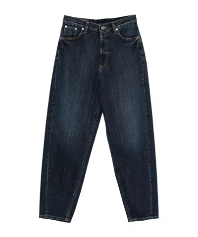 Dondup High-waisted Straight-leg Jeans In Blue