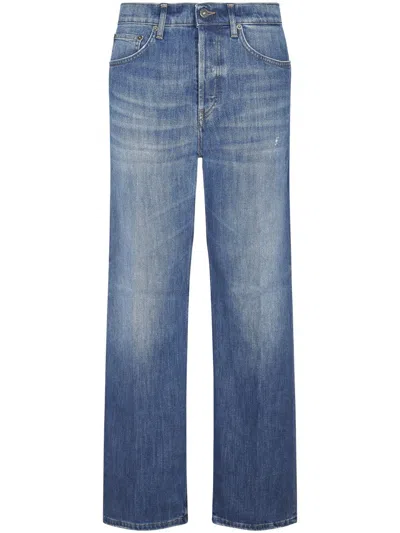 DONDUP HIGH-WAISTED STRAIGHT-LEG TROUSERS