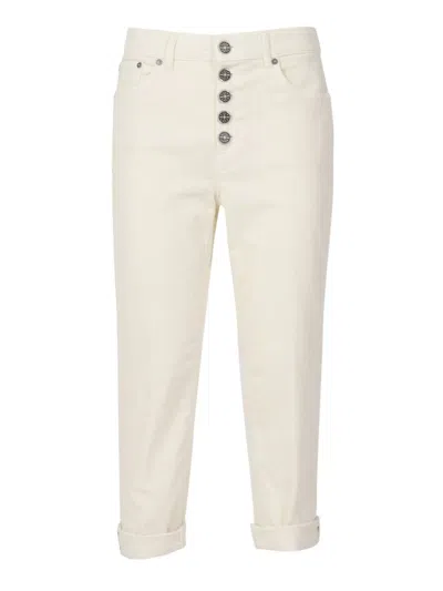 DONDUP HIGH-WAISTED TAILORED PANTS WITH DECORATIVE BUTTONS