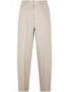 Dondup High-waisted Trousers With Tapered Legs In Neutral