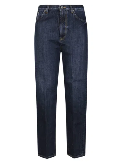 Dondup High-waisted Wide-leg Bessie Pants With Concealed Fastening In Black
