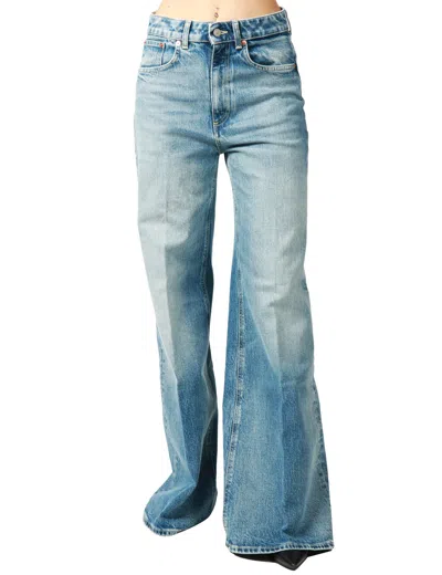 Dondup High-waisted Wide-leg Jeans With Vintage Appeal In Blue