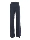 Dondup High-waisted Wide-leg Pants With Tailored Detailing In Blue